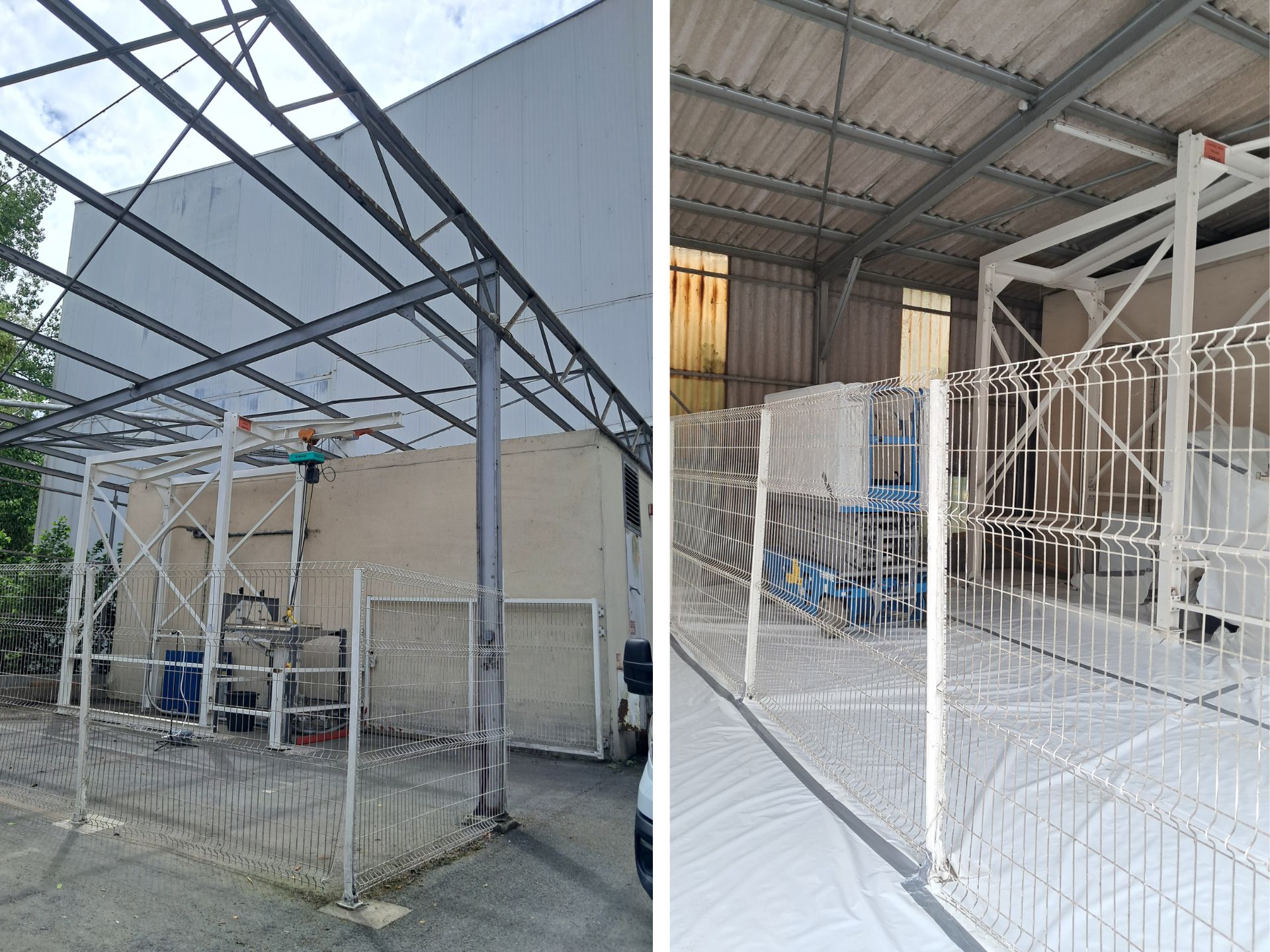 Désamiantage toiture 250 m² site industriel en activité Boussay (49) — SIM AMIANTE